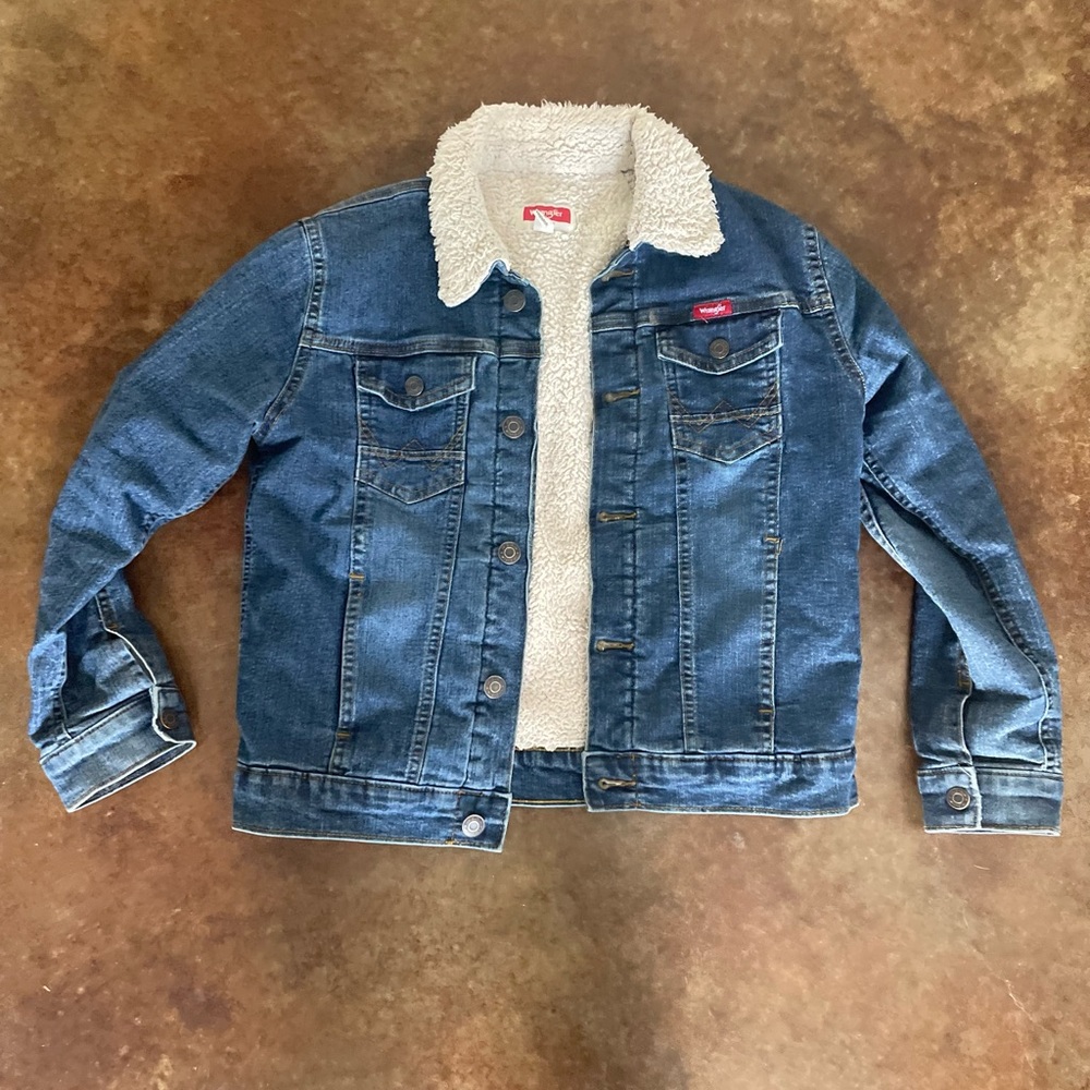Boys Vintage Wrangler Denim & Sherpa Jacket